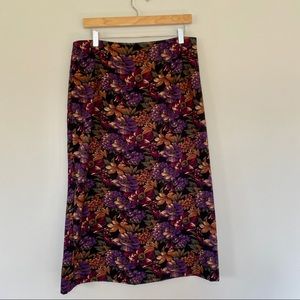 VINTAGE Briggs New York Floral Midi Skirt